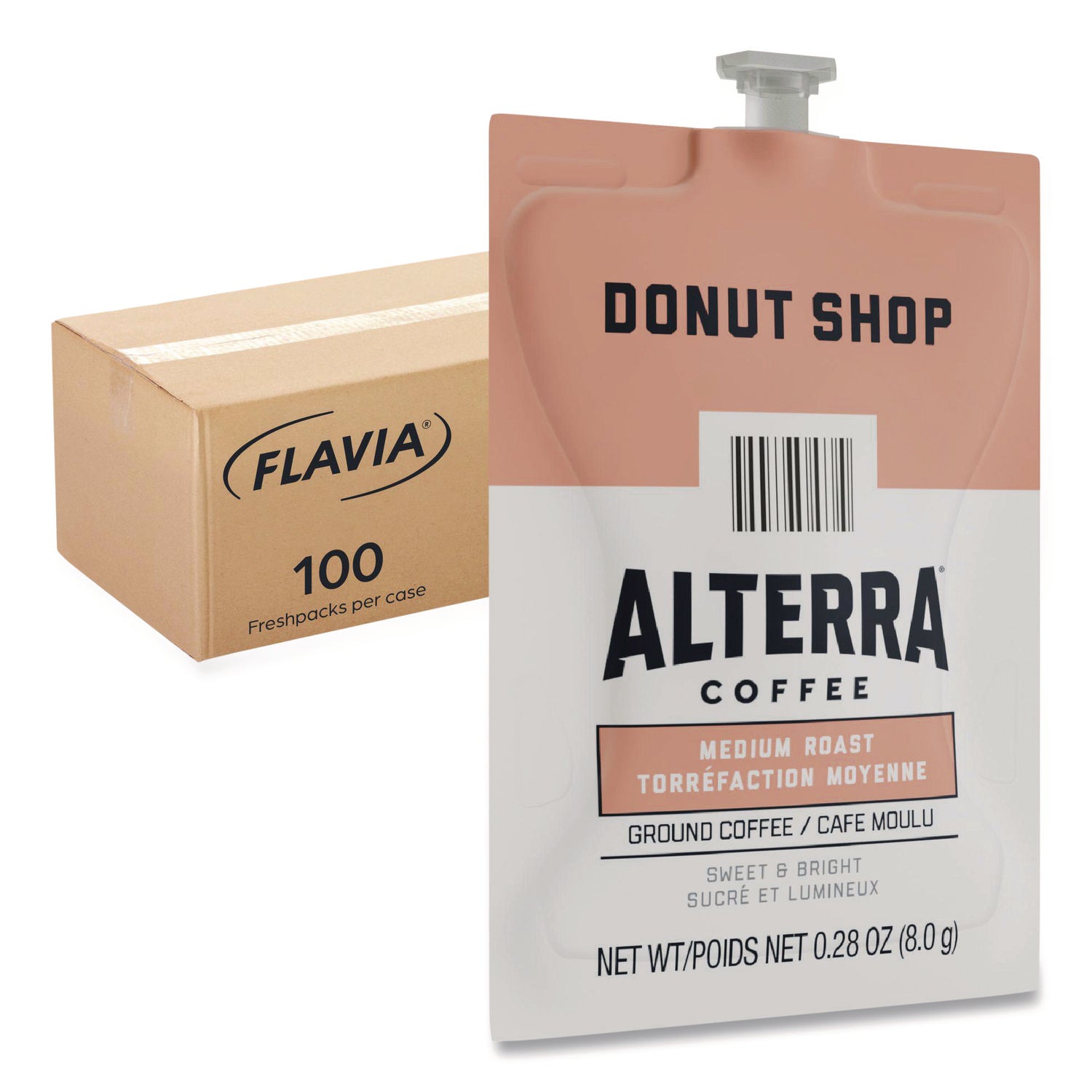 Compatible with Flavia Aroma, Flavia Barista, FLAVIA Creation 600, Flavia Creation 500, Flavia Creation 200, Flavia Creation 150, Flavia Creation 300 - Hot Coffee - Medium - Freshpack - Donut Shop Blend - Kosher - 100 / Carton