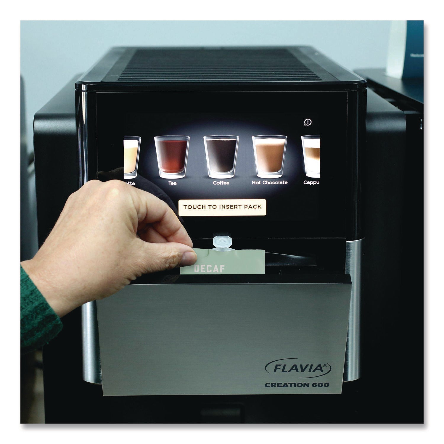 Compatible with Flavia Aroma, Flavia Barista, FLAVIA Creation 600, Flavia Creation 500, Flavia Creation 200, Flavia Creation 150, Flavia Creation 300 - Hot Coffee - Light - Freshpack - Decaf House Blend, Regular - Kosher - Decaffeinated - 100 / Carton