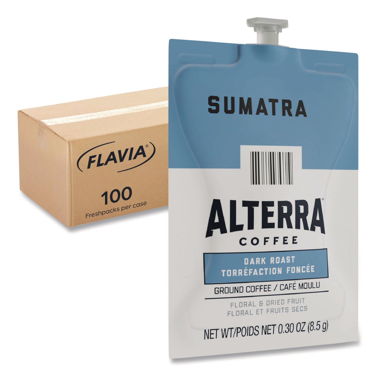 Compatible with Flavia Aroma, Flavia Barista, FLAVIA Creation 600, Flavia Creation 500, Flavia Creation 200, Flavia Creation 150, Flavia Creation 300 - Hot Coffee - Dark - Freshpack - Sumatra - Kosher - 100 / Carton