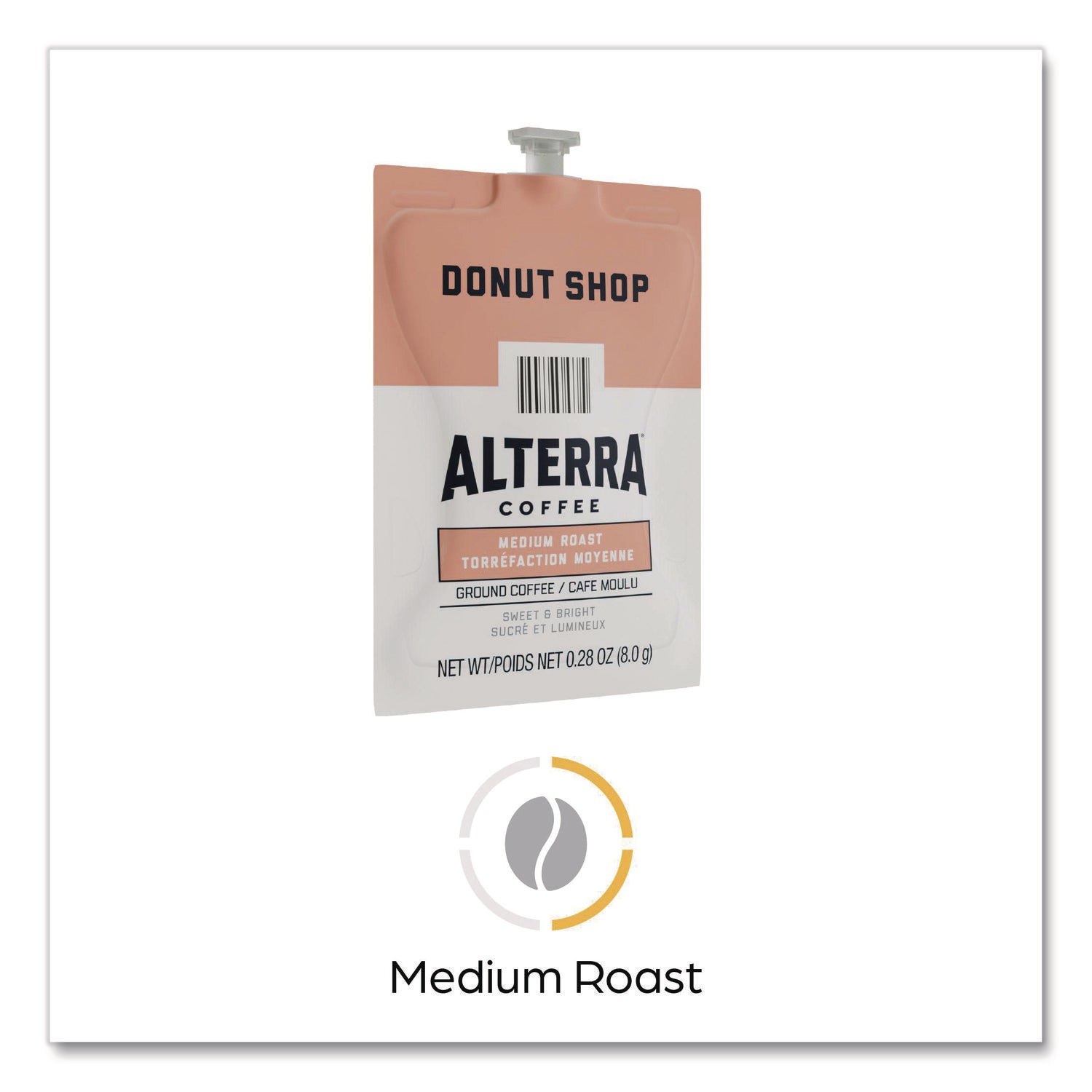 Compatible with Flavia Aroma, Flavia Barista, FLAVIA Creation 600, Flavia Creation 500, Flavia Creation 200, Flavia Creation 150, Flavia Creation 300 - Hot Coffee - Medium - Freshpack - Donut Shop Blend - Kosher - 100 / Carton