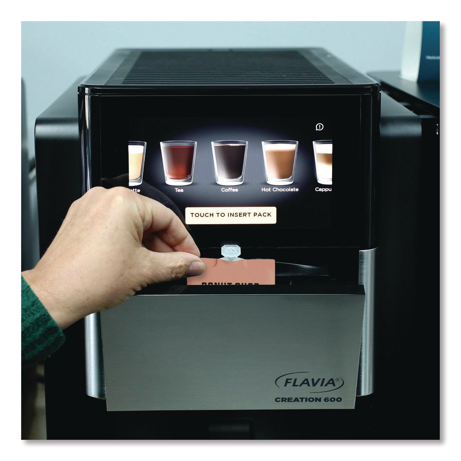 Compatible with Flavia Aroma, Flavia Barista, FLAVIA Creation 600, Flavia Creation 500, Flavia Creation 200, Flavia Creation 150, Flavia Creation 300 - Hot Coffee - Medium - Freshpack - Donut Shop Blend - Kosher - 100 / Carton