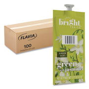 Flavia Bright Tea Co Green Tea with Jasmine, Caffeinated, Kosher, Freshpack, Compatible with Flavia Aroma, Creation 300, Creation 600, 100/Carton