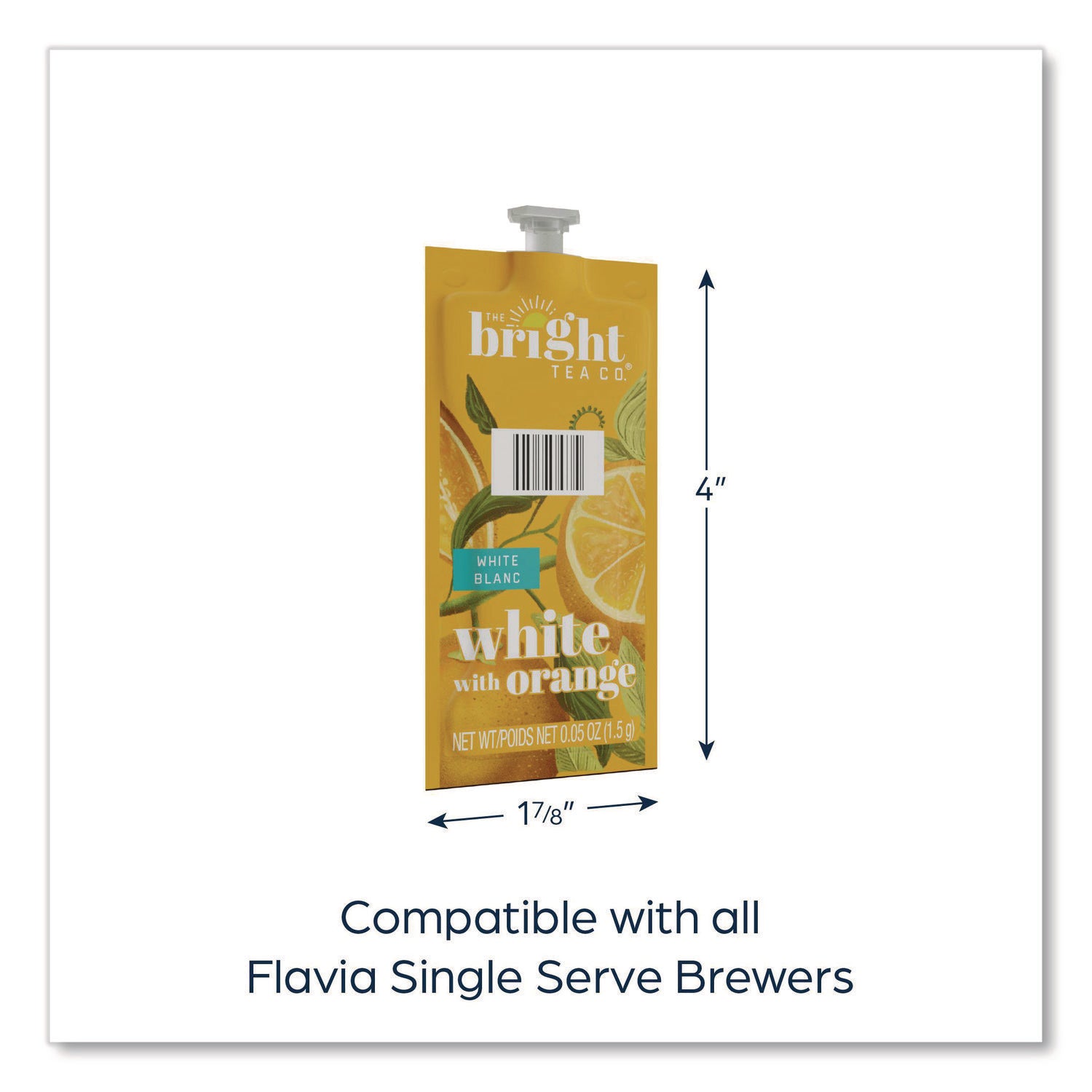 Compatible with Flavia Aroma, Flavia Creation 300, FLAVIA Creation 600 - White Tea - Decaffeinated - Kosher - 100 / Carton
