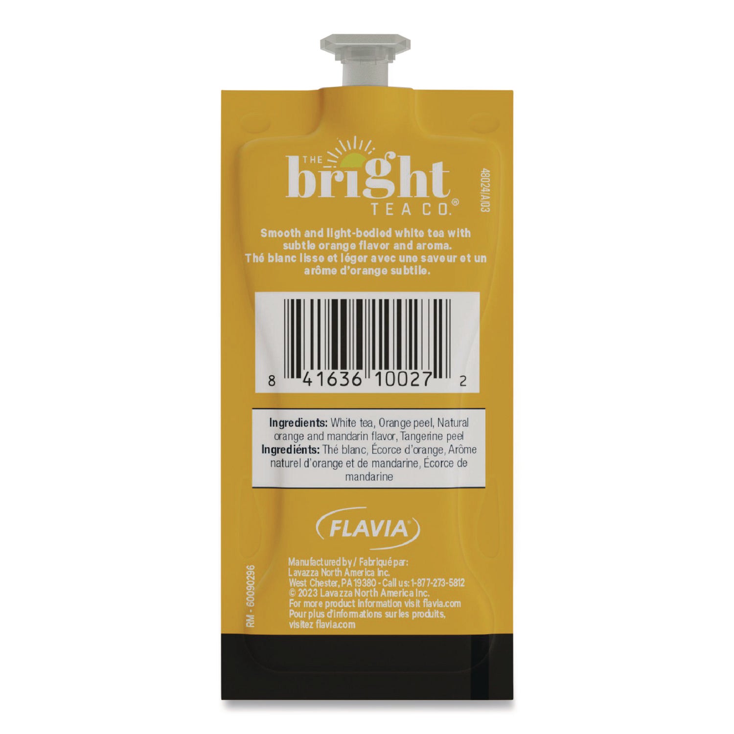 Compatible with Flavia Aroma, Flavia Creation 300, FLAVIA Creation 600 - White Tea - Decaffeinated - Kosher - 100 / Carton