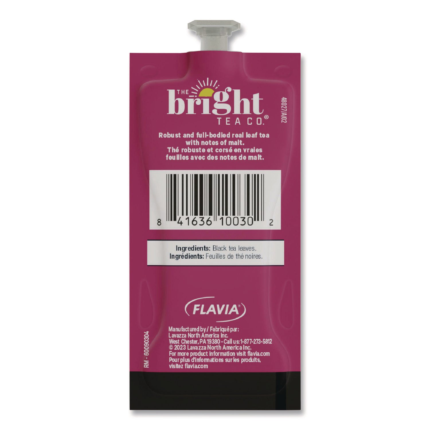 Flavia Bright Tea Co English Breakfast Black Tea Freshpack, Caffeinated, Kosher, 100 Freshpacks per Carton