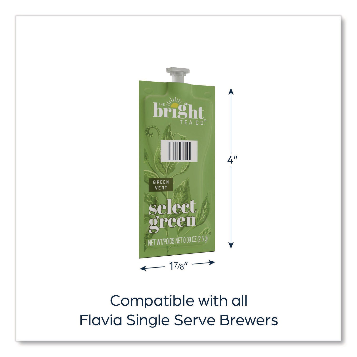 Compatible with Flavia Aroma, Flavia Creation 300, FLAVIA Creation 600, Flavia Creation 150, Flavia Creation 200, Flavia Creation 500 - Green Tea - Caffeinated - Kosher - 100 / Carton
