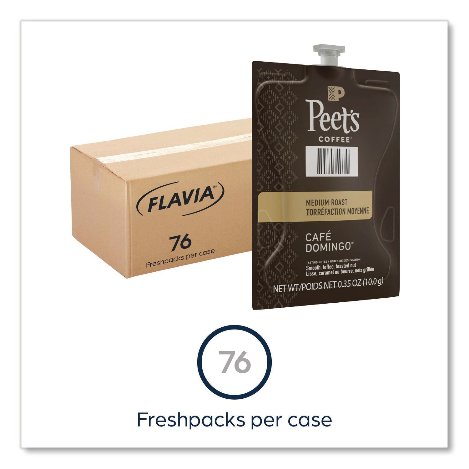 Compatible with Flavia Aroma, Flavia Barista, FLAVIA Creation 600, Flavia Creation 500, Flavia Creation 200, Flavia Creation 150, Flavia Creation 300 - Hot Coffee - Medium - Freshpack - Cafe Domingo - Kosher - 76 / Carton