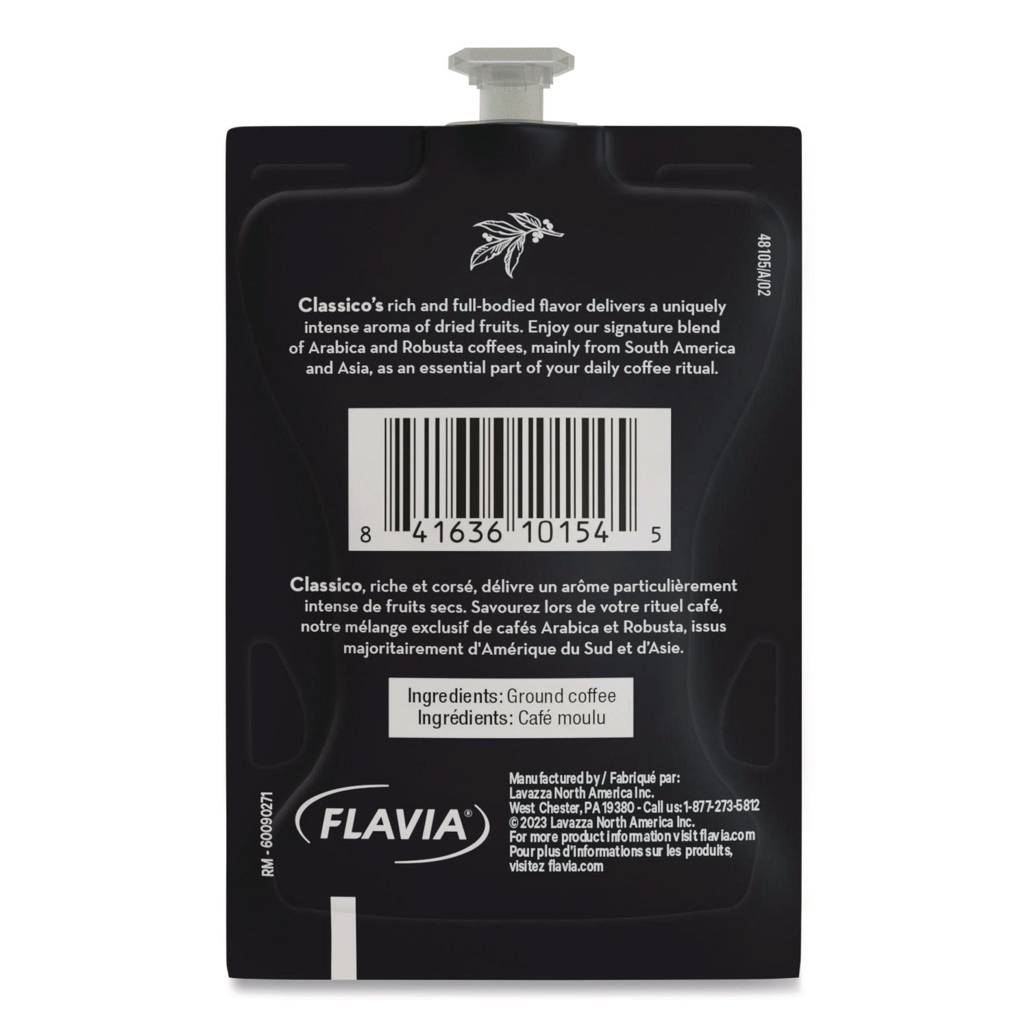 Flavia Classico Coffee Freshpack, Medium Roast, Arabica & Robusta Blend, Kosher, 0.3 oz Each, 76 Freshpacks per Carton
