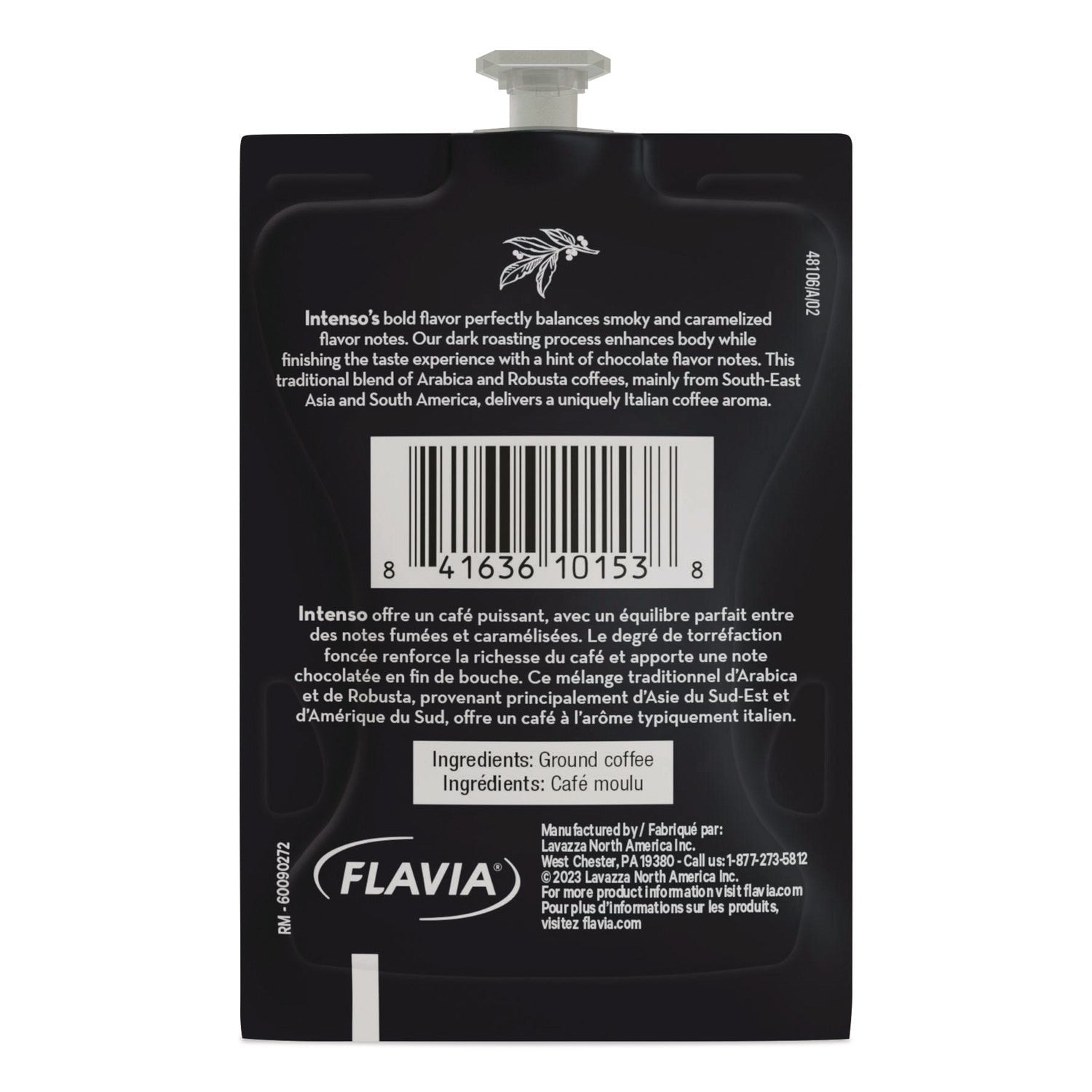 Flavia Intenso Dark Roast Coffee Freshpacks, Arabica & Robusta Blend, Kosher, 0.3 oz Each, 76 Freshpacks per Carton