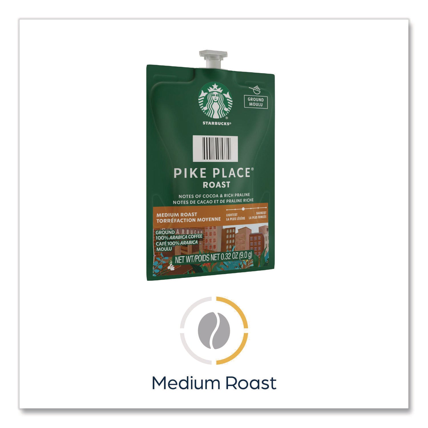 Flavia Starbucks Pike Place Roast Freshpack, Medium Roast, Kosher, 0.3 oz, 38 Freshpacks per Carton, Compatible with Flavia Brewers