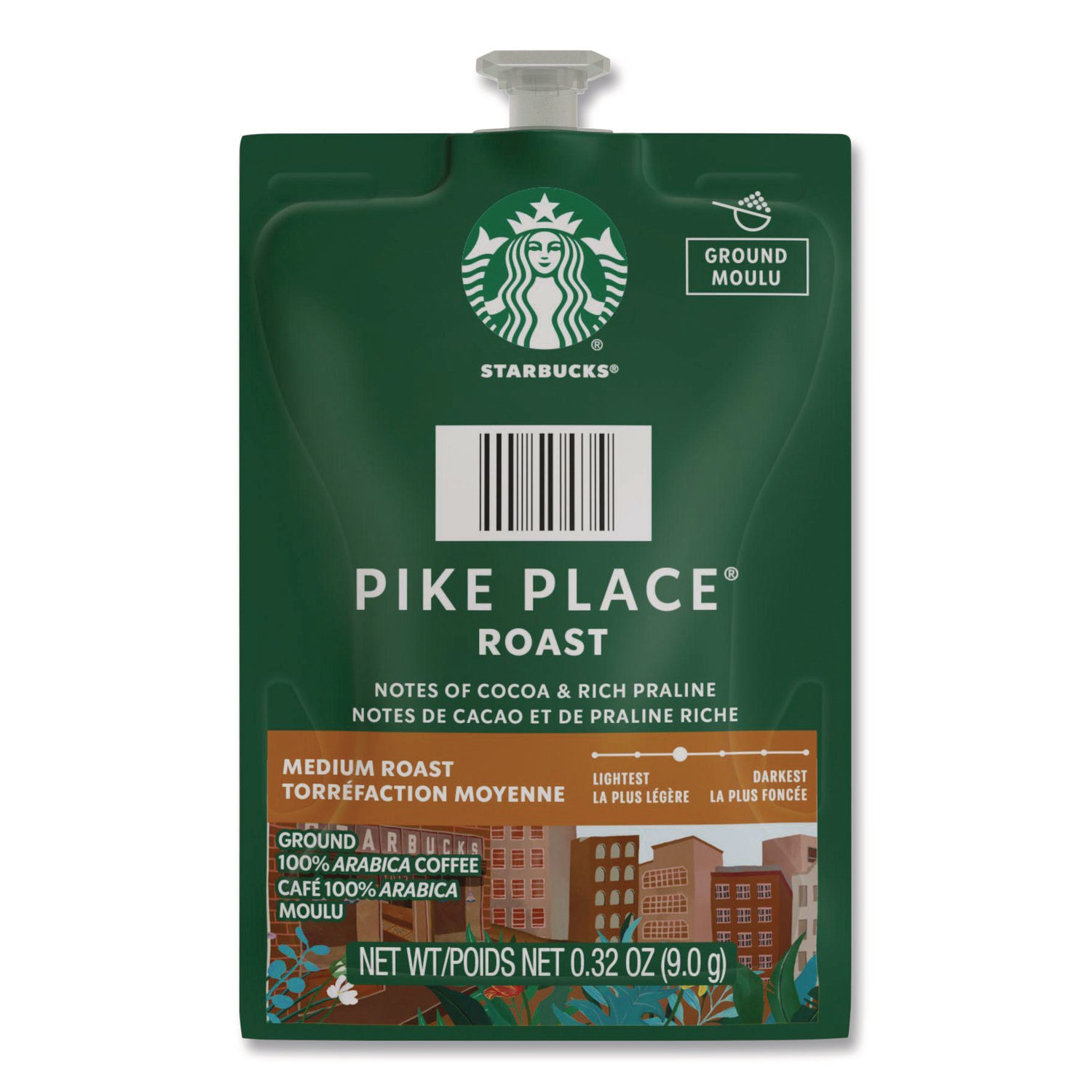 Flavia Starbucks Pike Place Roast Freshpack, Medium Roast, Kosher, 0.3 oz, 38 Freshpacks per Carton, Compatible with Flavia Brewers