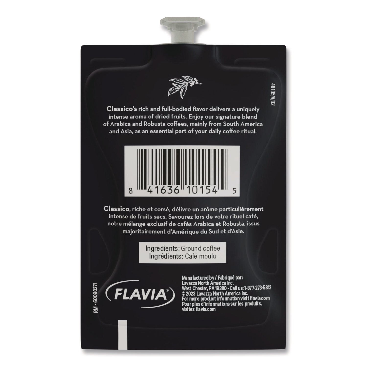 Flavia Classico Coffee Freshpack, Medium Roast, Arabica & Robusta Blend, 0.3 oz Each, 38 Freshpacks per Carton, Compatible with Flavia Aroma, Creation 300 & 600 Brewers