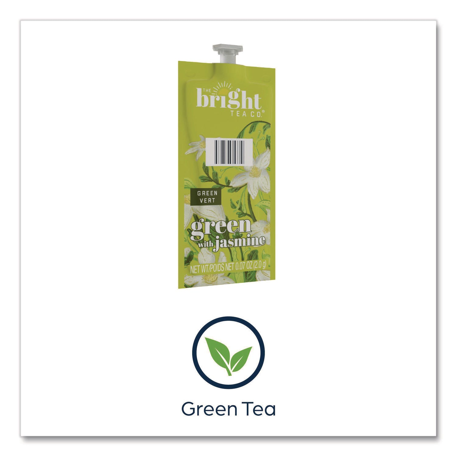 Flavia Bright Tea Co Green Tea with Jasmine, Caffeinated, Kosher, Freshpack, 40/Carton