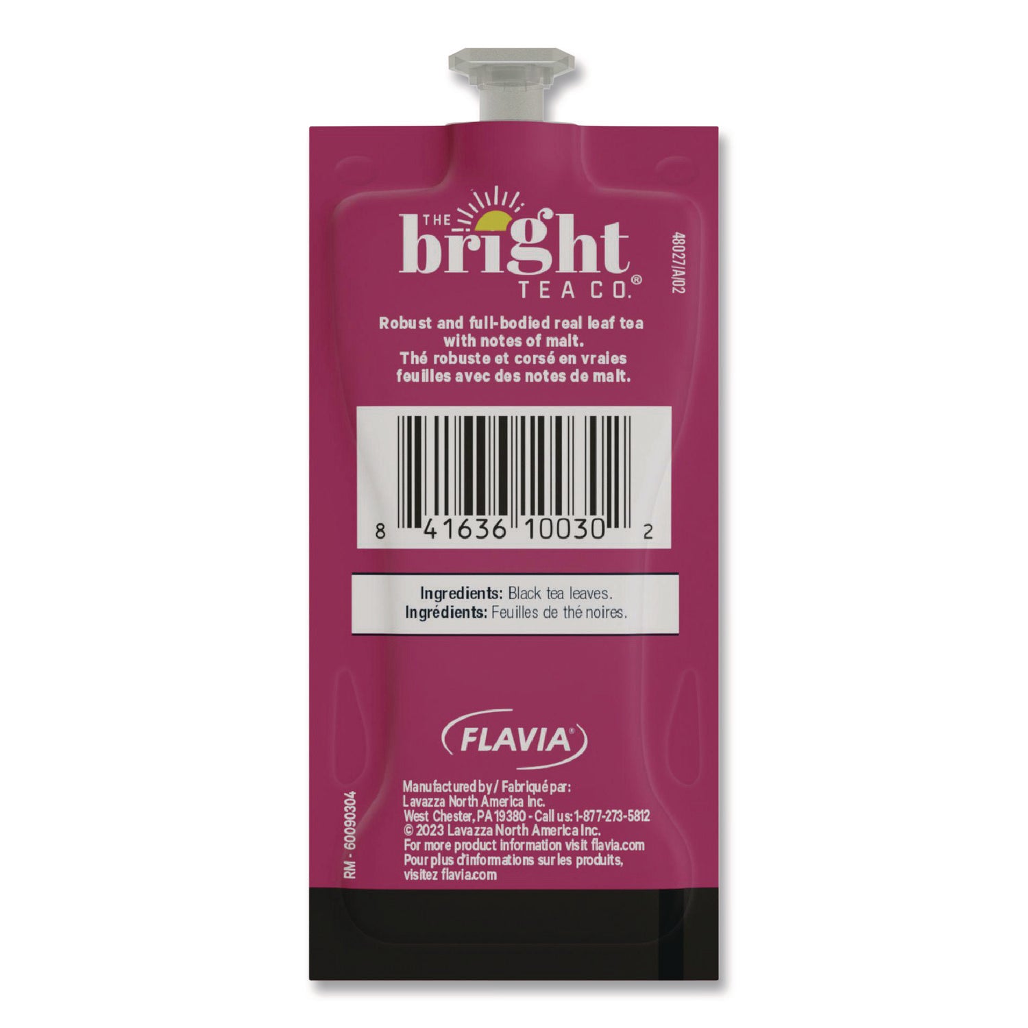 Flavia Bright Tea Co English Breakfast Black Tea Freshpack, Caffeinated, Kosher, 0.1 oz Per Pack, 40 Packs per Carton