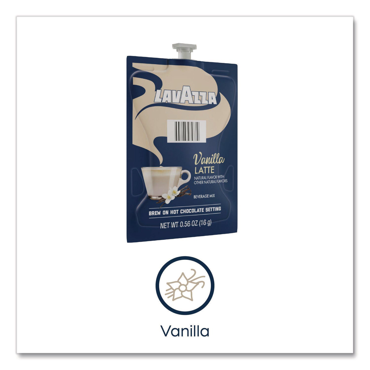 Flavia Latte Freshpacks, Vanilla Latte, Medium Roast, Kosher, 0.5 oz, 72 Freshpacks per Carton