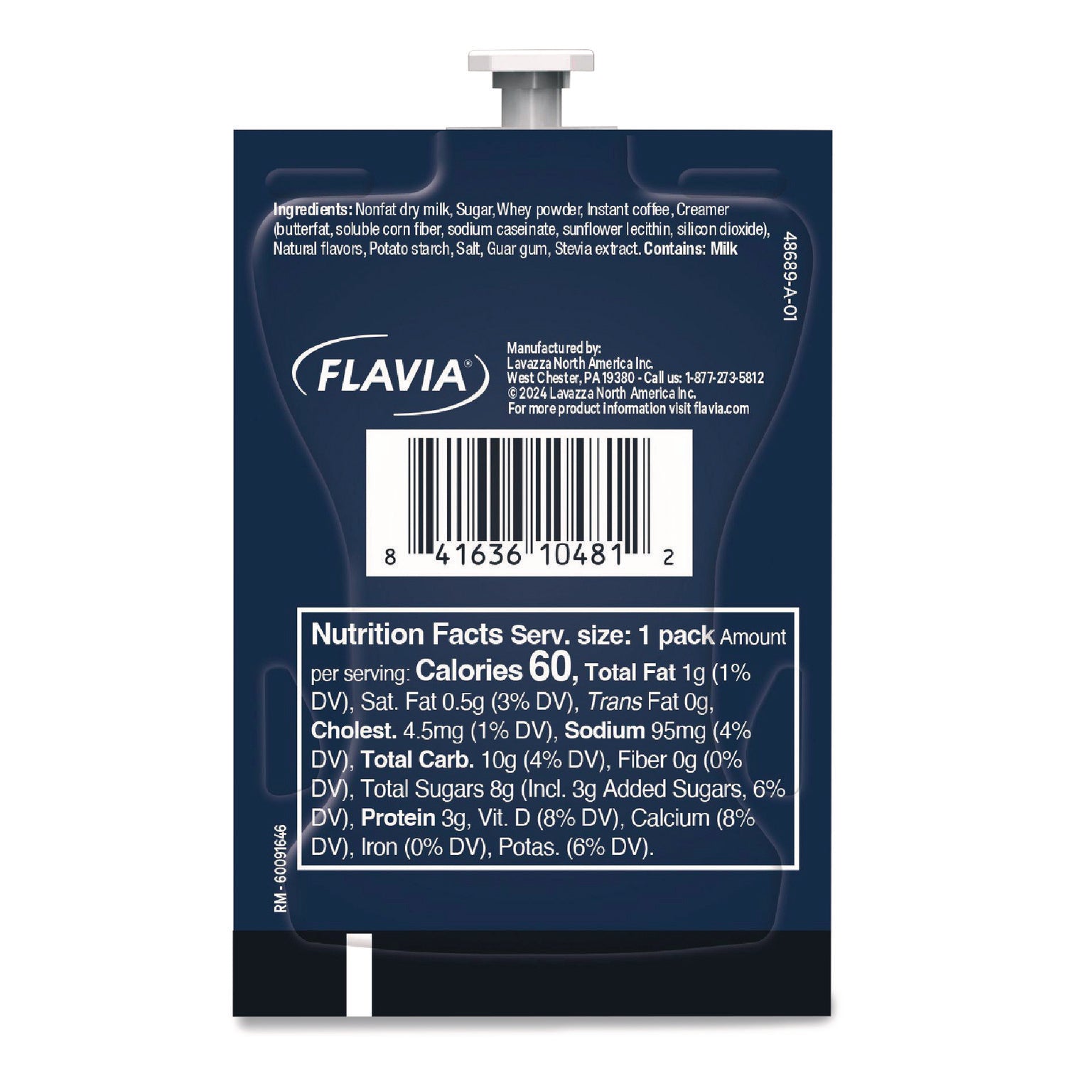 Flavia Latte Freshpacks, Vanilla Latte, Medium Roast, Kosher, 0.5 oz, 72 Freshpacks per Carton