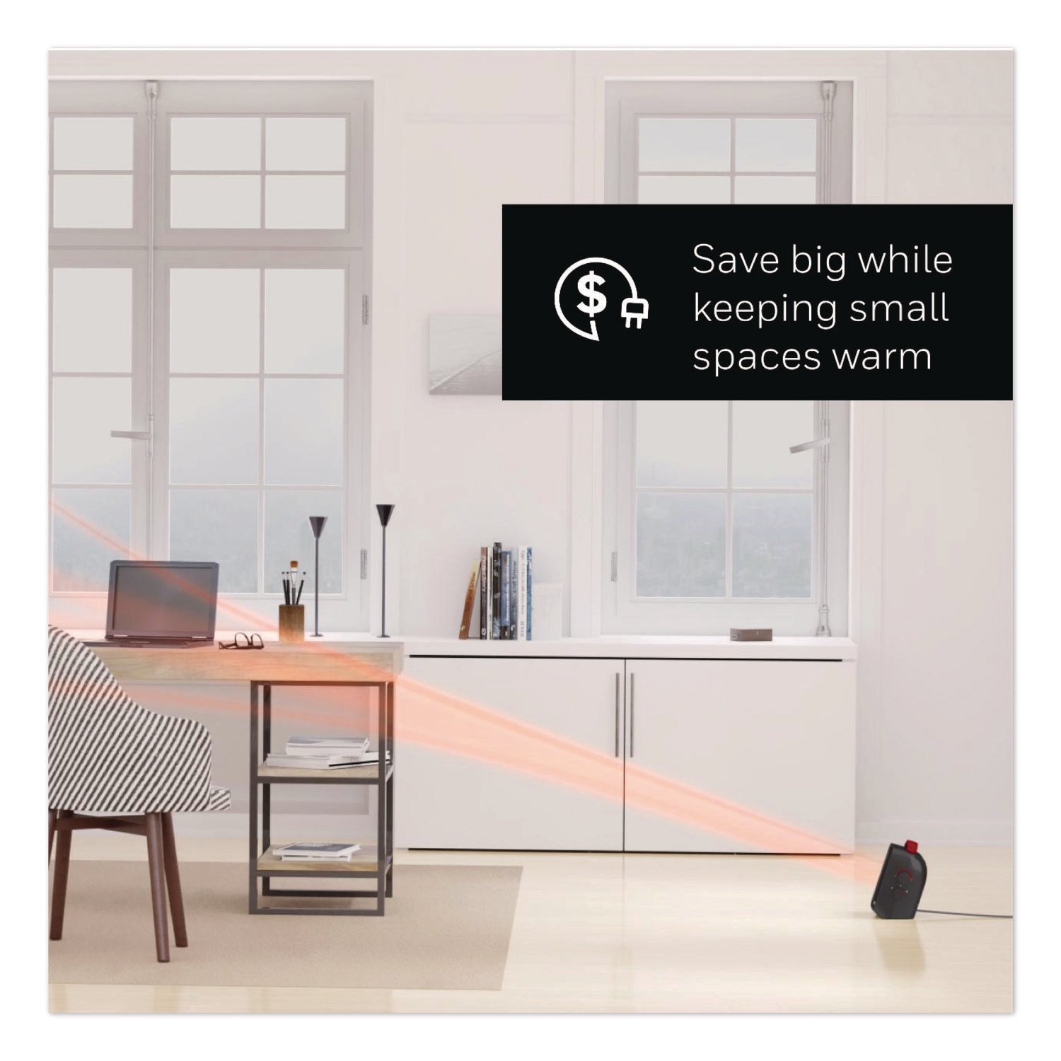 UberHeat 5 Ceramic Heater, 4.5 x 4.5 x 8.86, Black