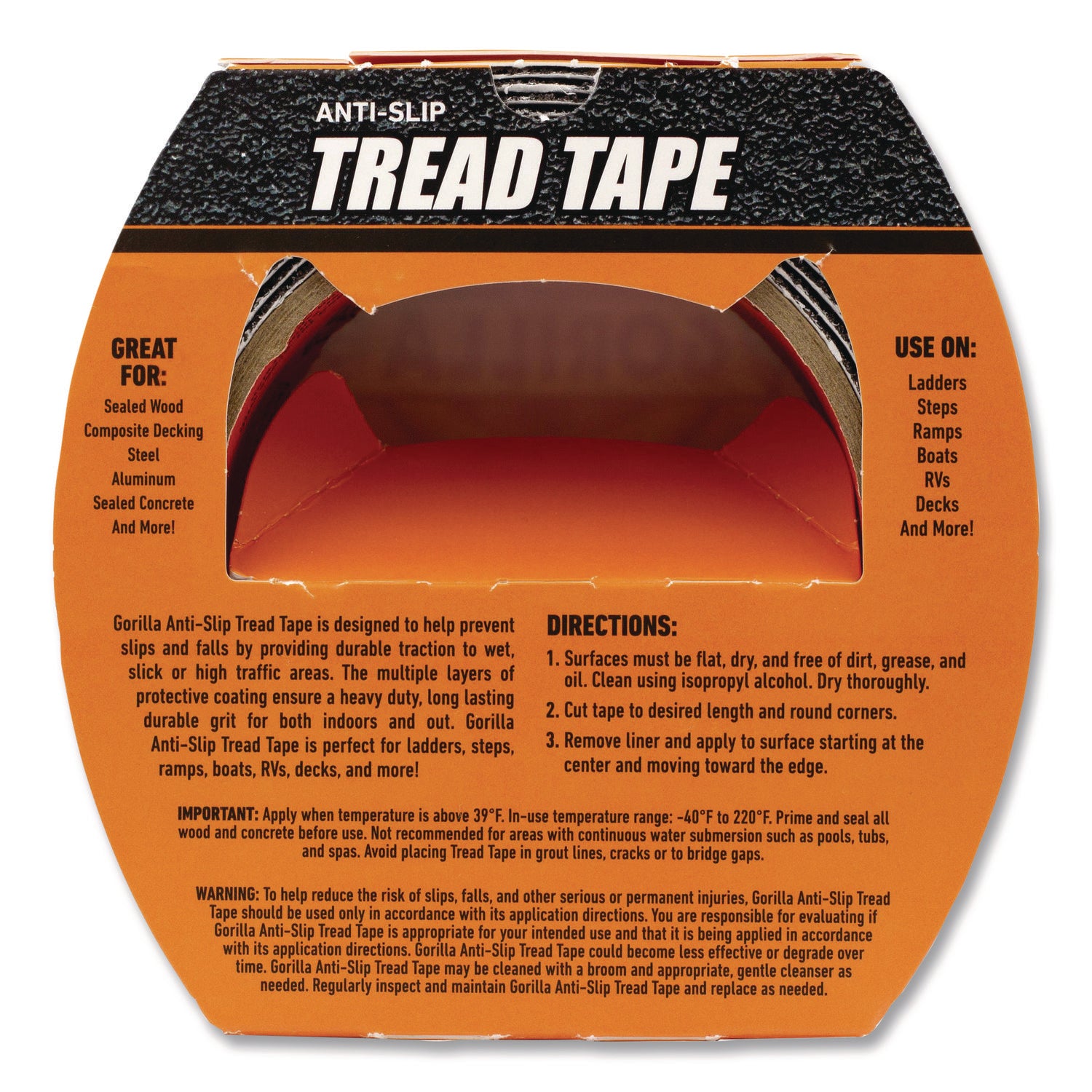Gorilla 2 In. x 10 Ft. Black Anti-Slip Tread Tape Roll