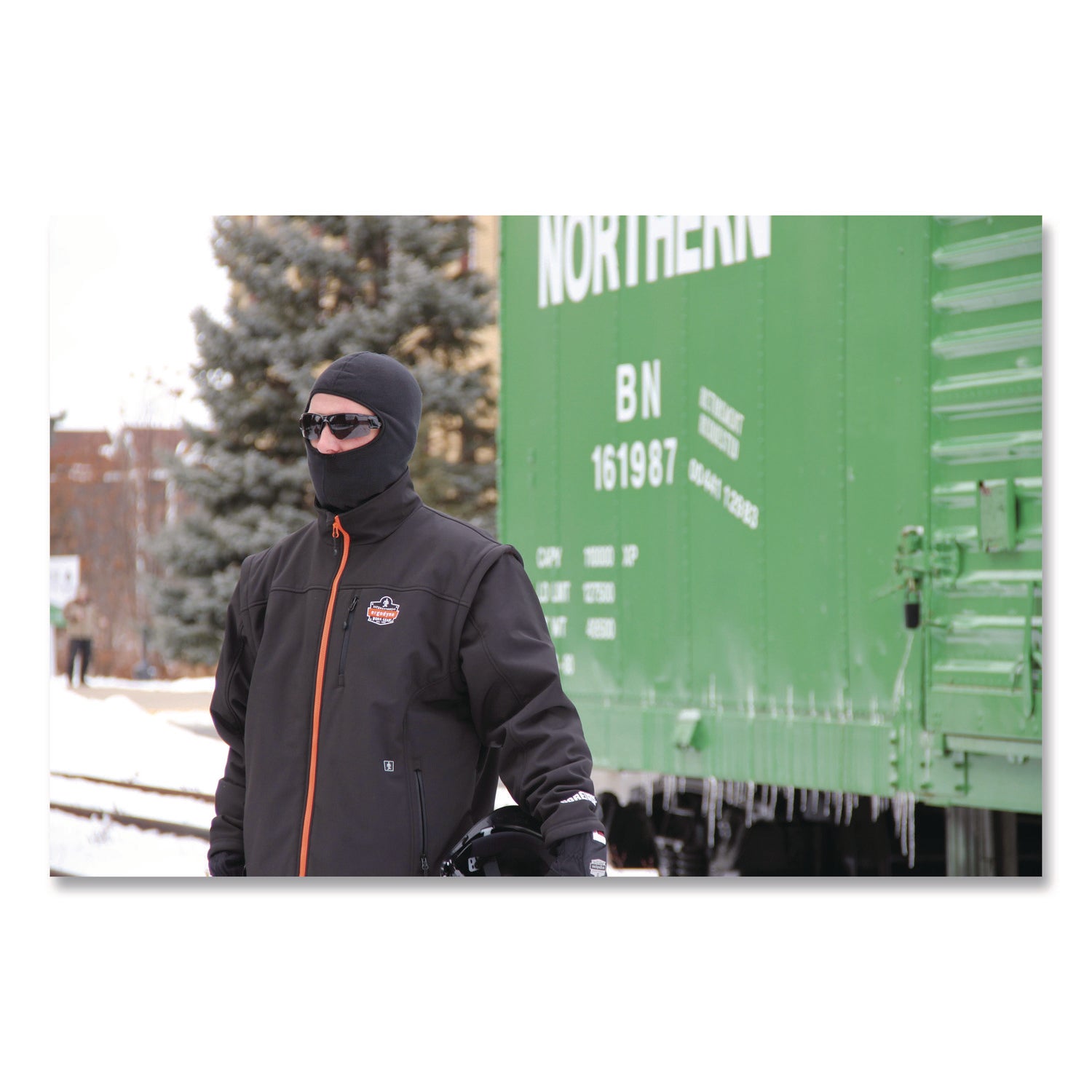 Ergodyne N-Ferno 6821 Balaclava Face Mask, Fleece, Polyester, Black, One Size, 12/Carton