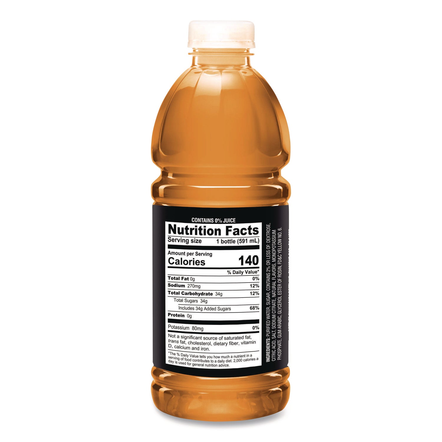Gameplan Sports Drink, Orange, 20 oz Bottle, 24/Carton