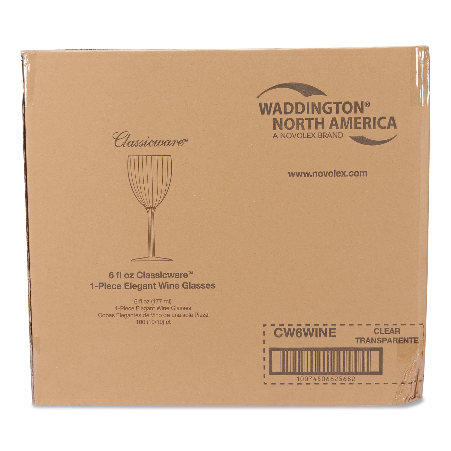 Classicware One-Piece Stemware, 6 oz, Plastic, Clear, 100/Carton