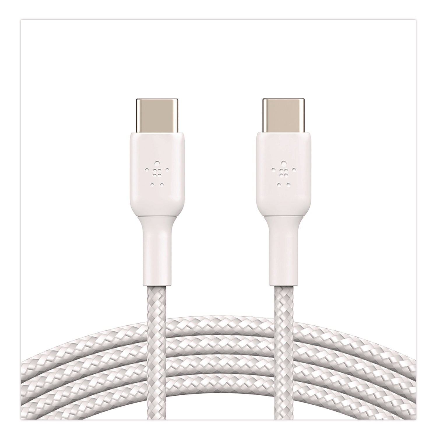 BOOST CHARGE Braided USB-C to USB-C Cable, 3.3 ft, White