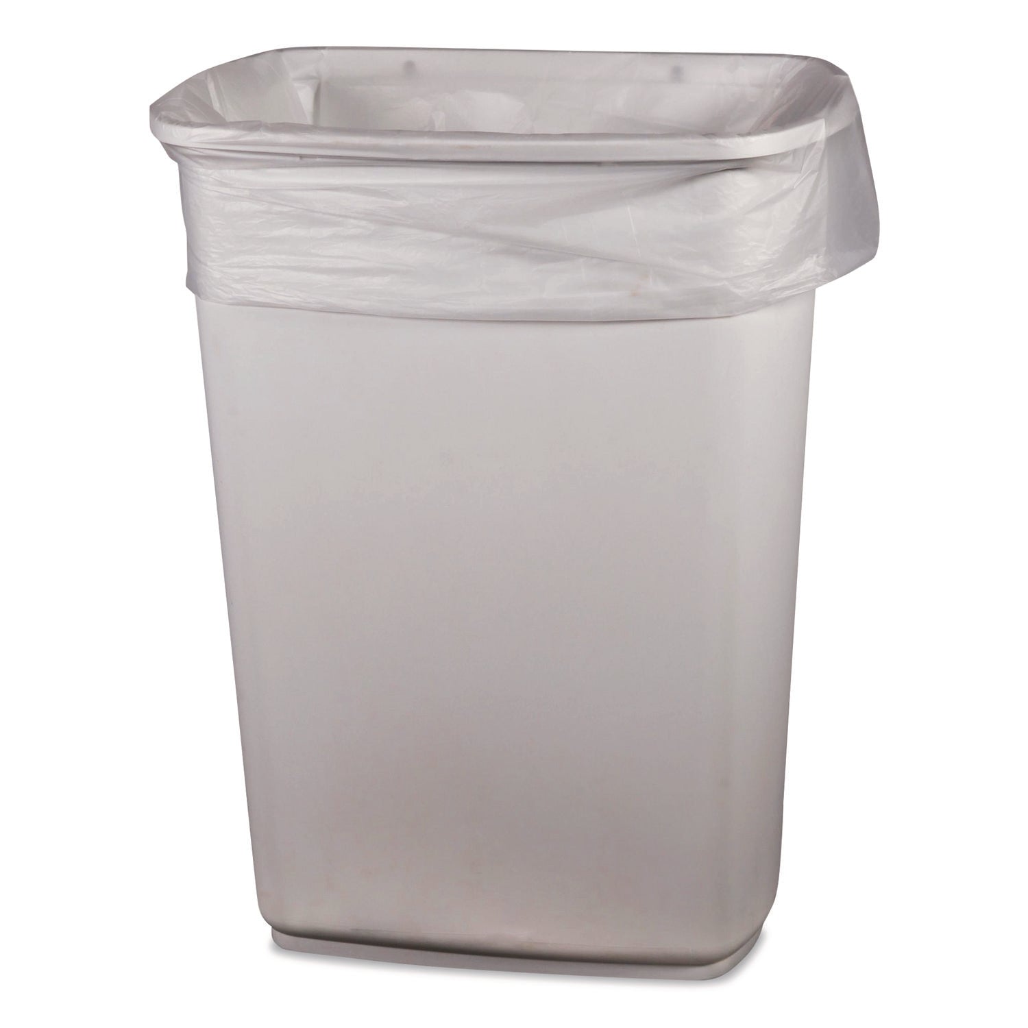 High-Density Waste Can Liners, 10 gal, 8 mic, 24 x 24, Natural, 1,000/Carton