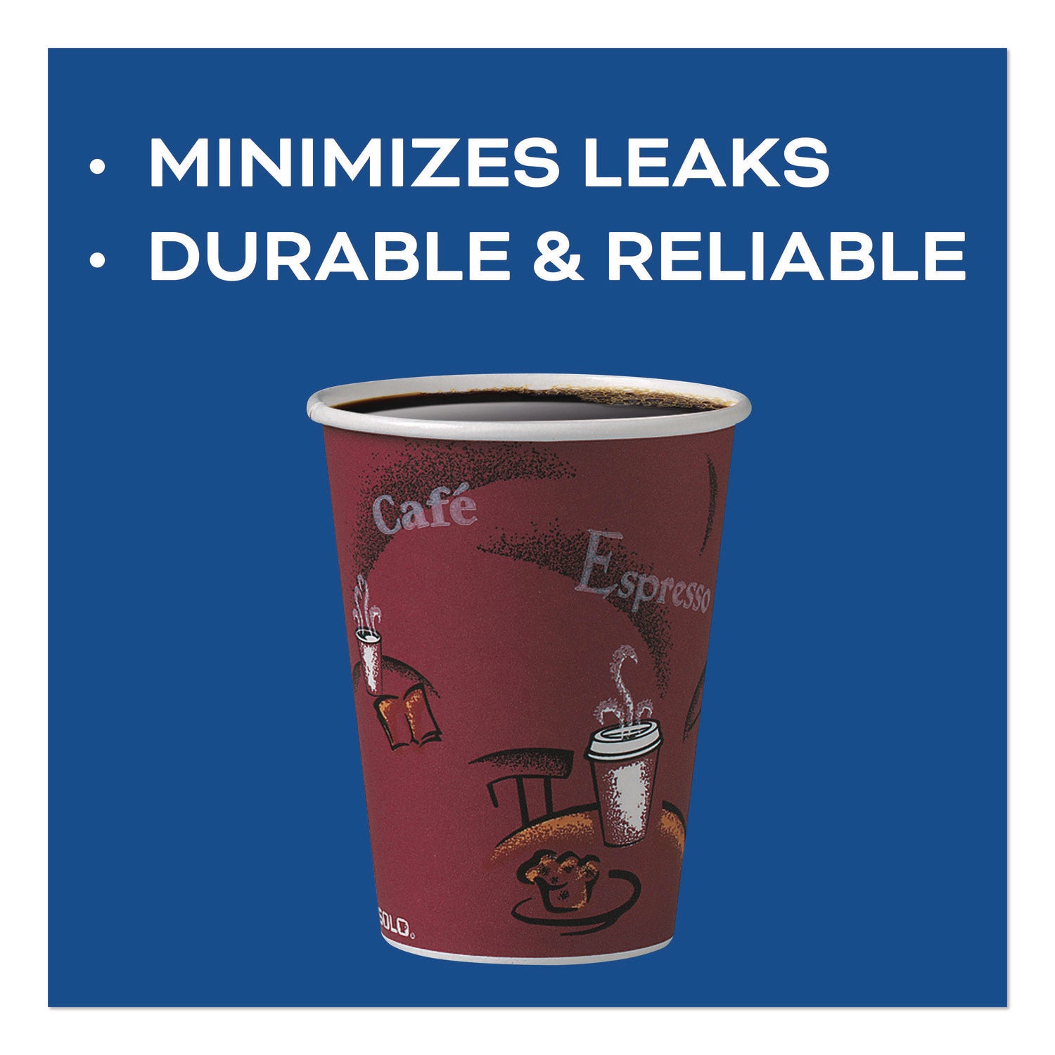 12 fl oz - Maroon - Poly Paper - Hot Drink, Coffee, Tea, Cocoa - 300 / Carton