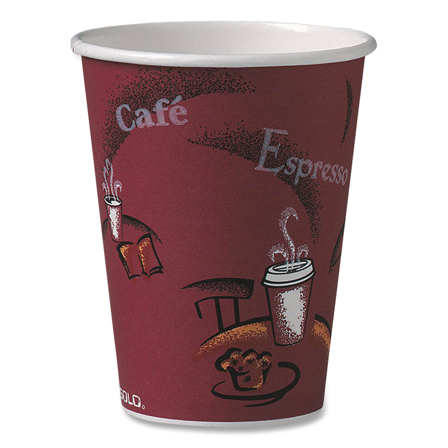 12 fl oz - Maroon - Poly Paper - Hot Drink, Coffee, Tea, Cocoa - 300 / Carton