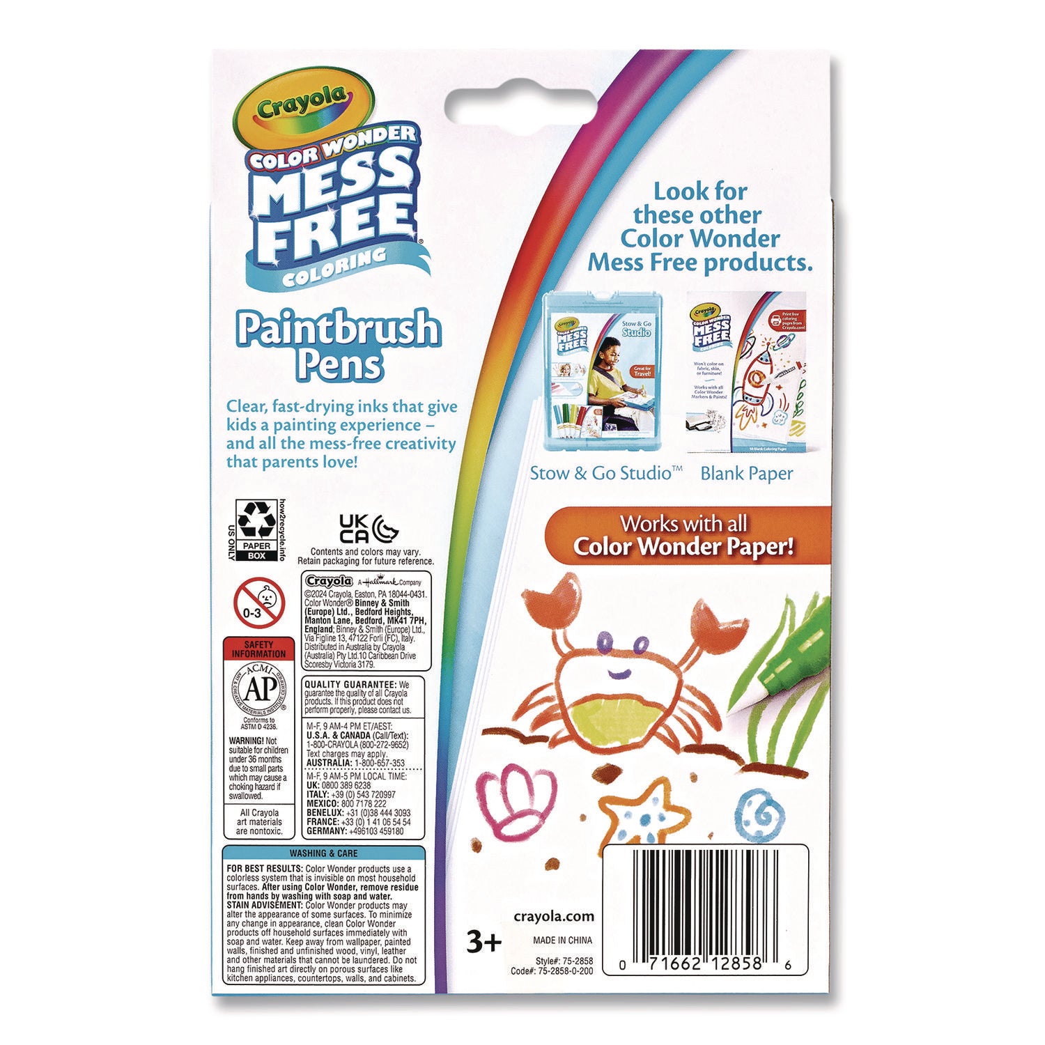 Color Wonder Paintbrush Pens, Assorted Colors, 8/Pack