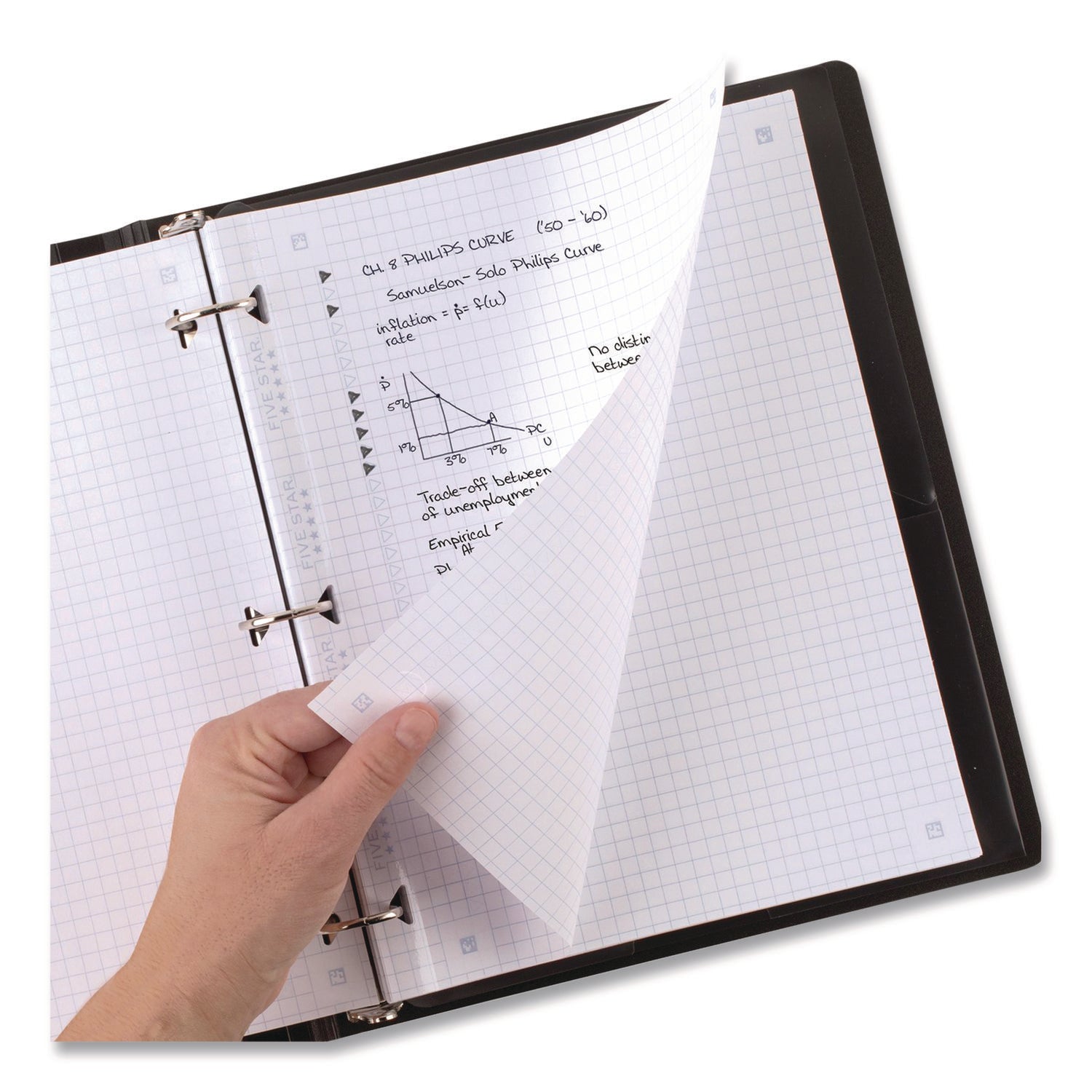 Reinforced Filler Paper Plus Study App, 3-Hole, 8.5 x 11, Quadrille Rule, 80/Pack
