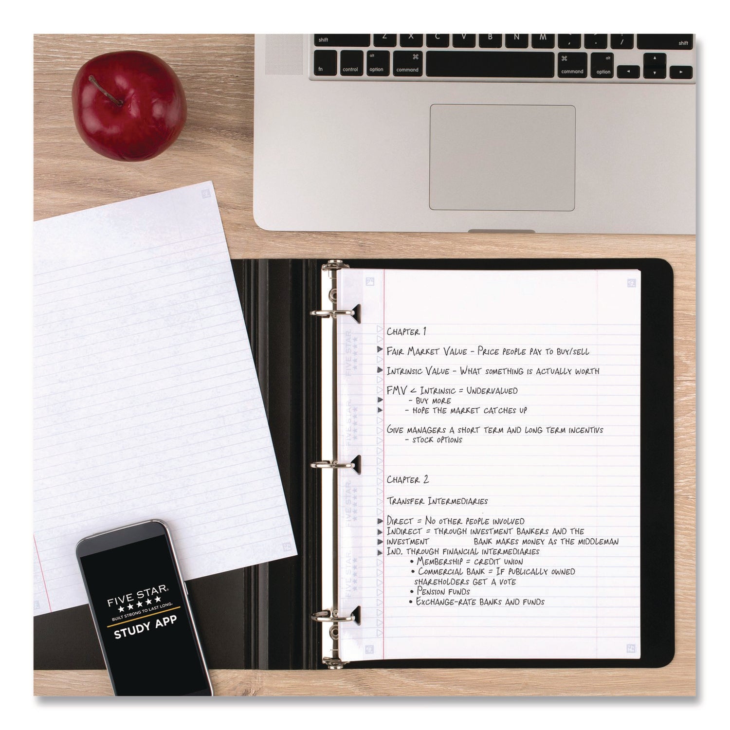 Reinforced Filler Paper Plus Study App, 3-Hole, 8.5 x 11, Quadrille Rule, 80/Pack