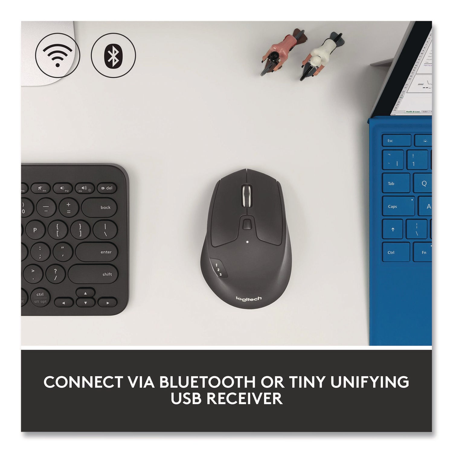 Optical - Wireless - 32.81 ft - Bluetooth/Radio Frequency - 2.40 GHz - Black - USB - 1000 dpi - Tilt Wheel - 8 Button(s) - Right-handed - 1 x AA Battery Supported - 1 Each