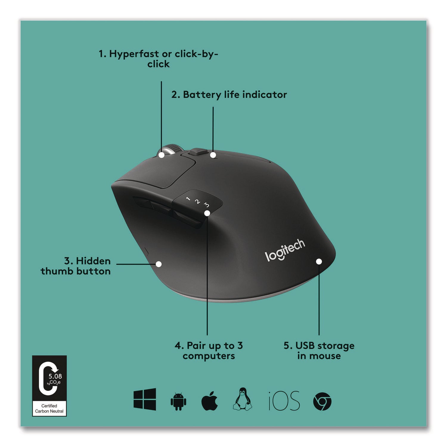 Optical - Wireless - 32.81 ft - Bluetooth/Radio Frequency - 2.40 GHz - Black - USB - 1000 dpi - Tilt Wheel - 8 Button(s) - Right-handed - 1 x AA Battery Supported - 1 Each