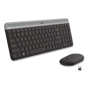 USB Scissors Wireless RF 2.40 GHz Keyboard - English - Graphite - USB Wireless RF Mouse - Optical - 1000 dpi - Scroll Wheel - Graphite - Symmetrical - AA, AAA - Compatible with Desktop Computer, Notebook for PC - 1 Each