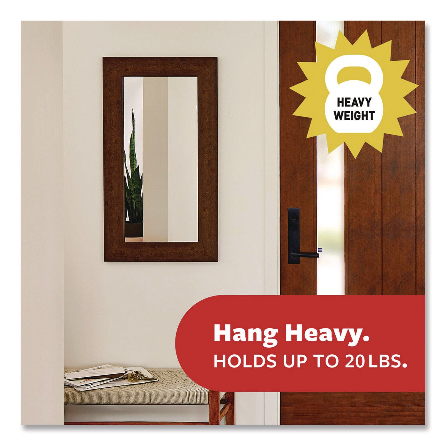19.84 lb (9 kg) Capacity - for Apartment, Art, Board, Clock, Concrete, Decoration, Dorm, Frame, Home, Mirror, Office, ... - White - 1 Pack