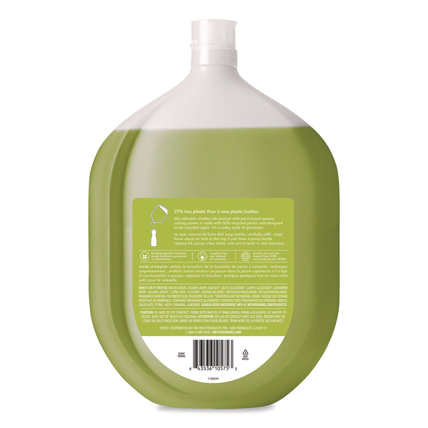 Dish Soap Refill, Lime and Sea Salt Scent, 54 oz Bottle