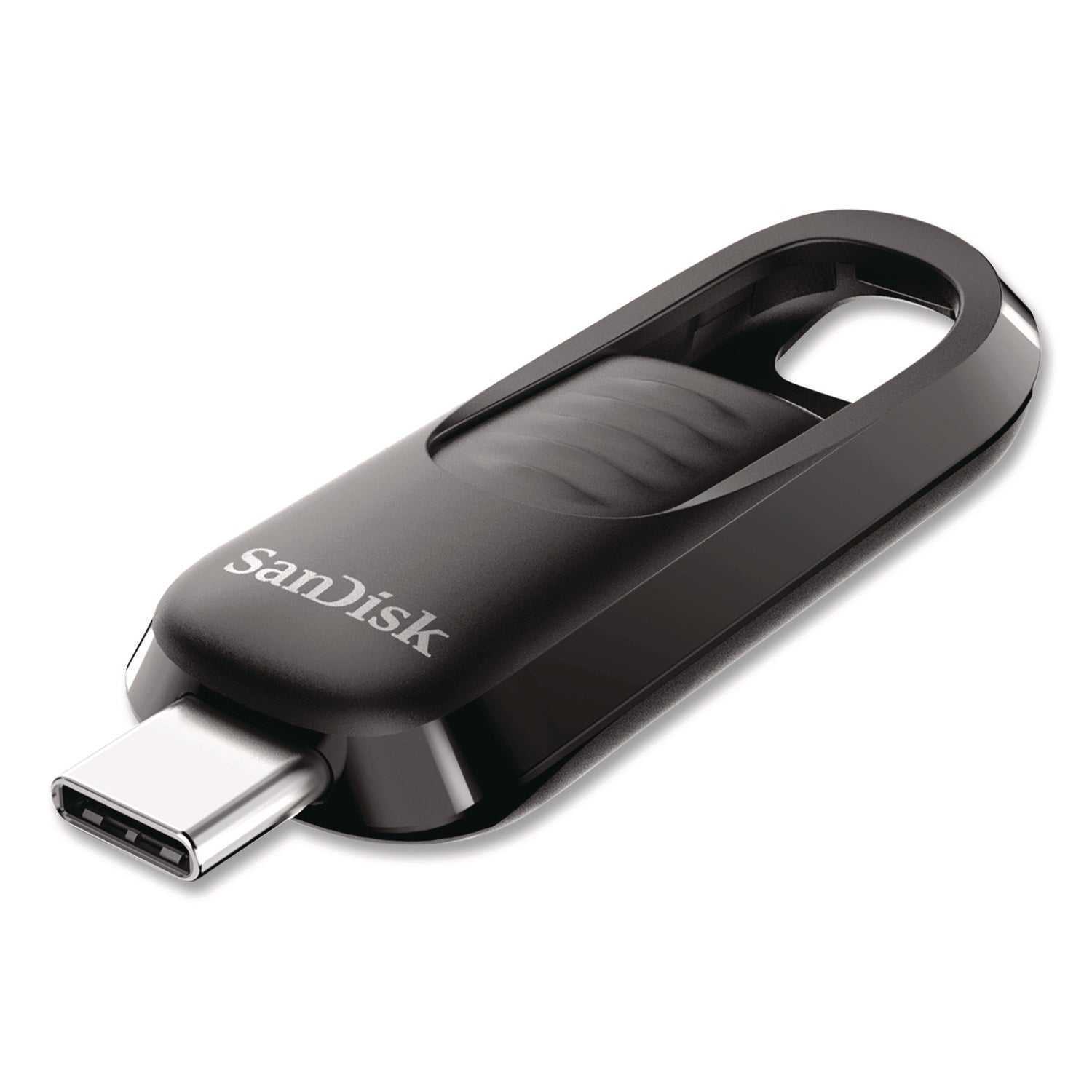 Ultra Slider USB 3.2 Type C Flash Drive, 128 GB, Black