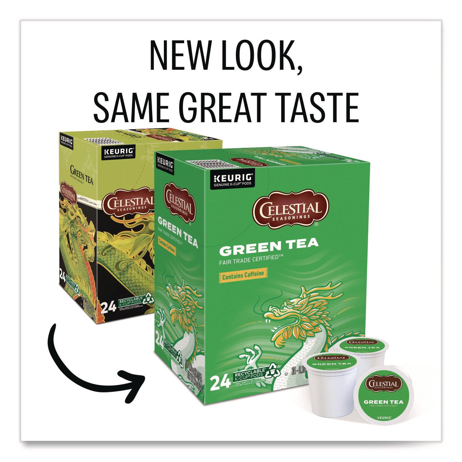 Compatible with Keurig Brewer - Green Tea - 24 / Box
