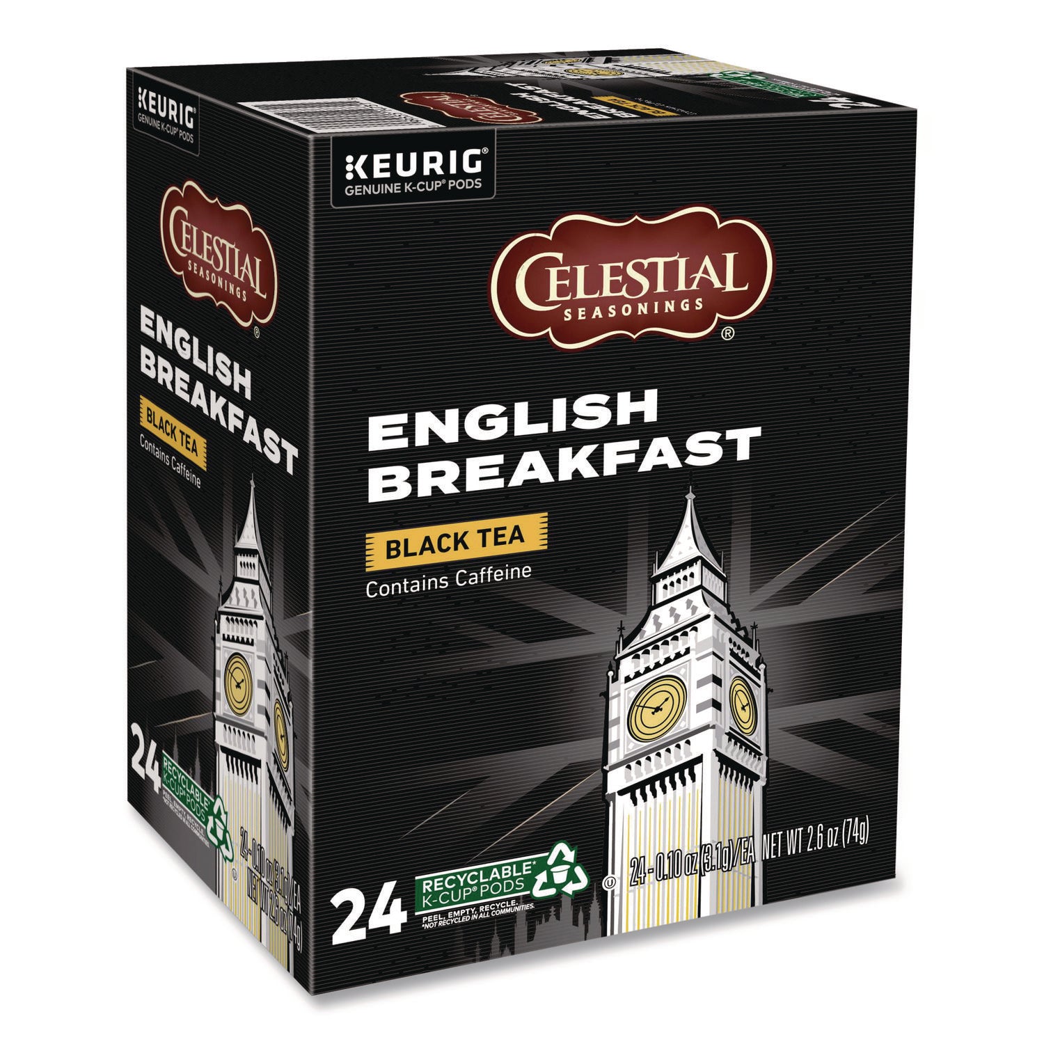Celestial Seasonings&reg; English Breakfast Black Tea K-Cup - Compatible with Keurig Brewer - Black Tea - 24 / Box