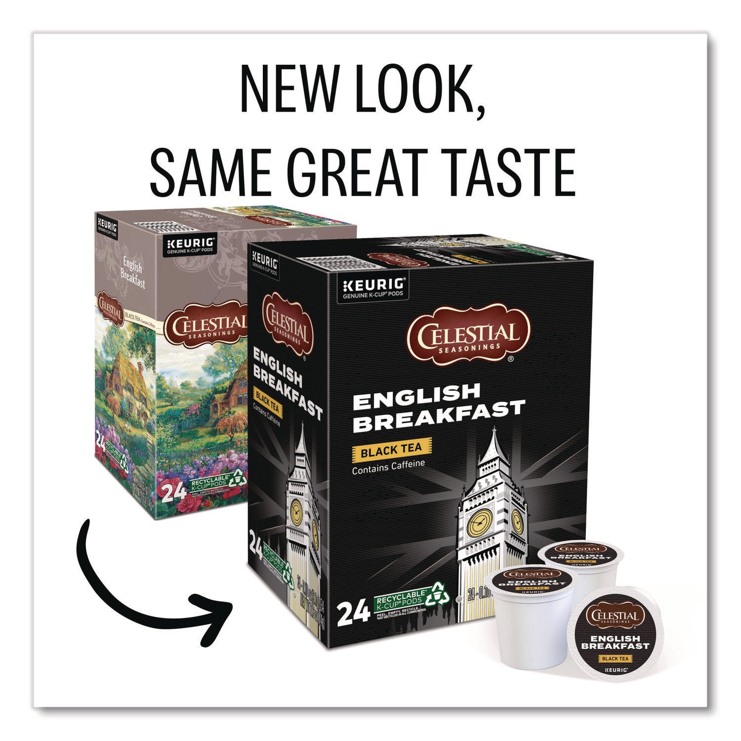 Celestial Seasonings&reg; English Breakfast Black Tea K-Cup - Compatible with Keurig Brewer - Black Tea - 24 / Box