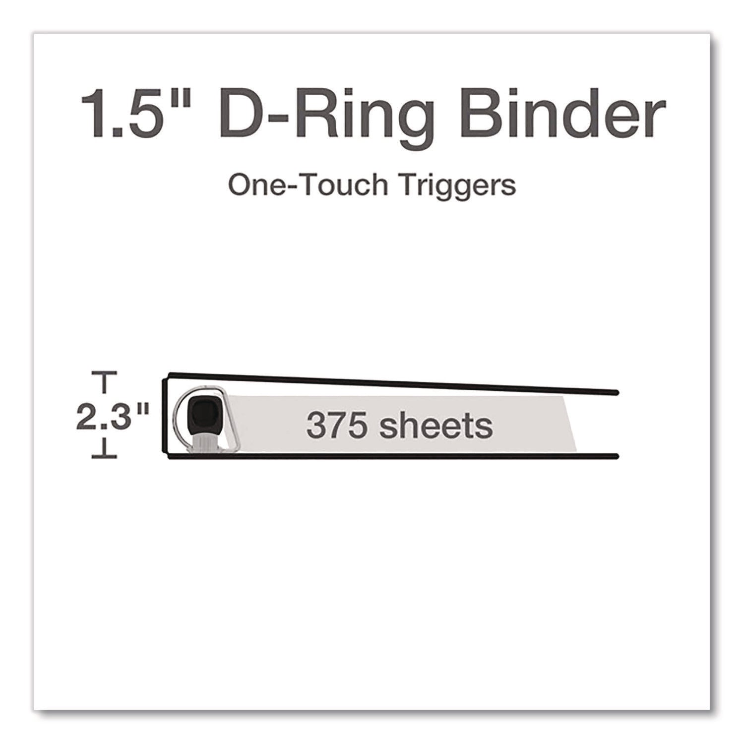 Cardinal Premier ONE-TOUCH Easy Open Locking Slant-D Ring Binder, 1.5" Capacity, Letter Size, 375 Sheet Capacity, 3 D-Rings, 4 Pockets, White, 1 Each