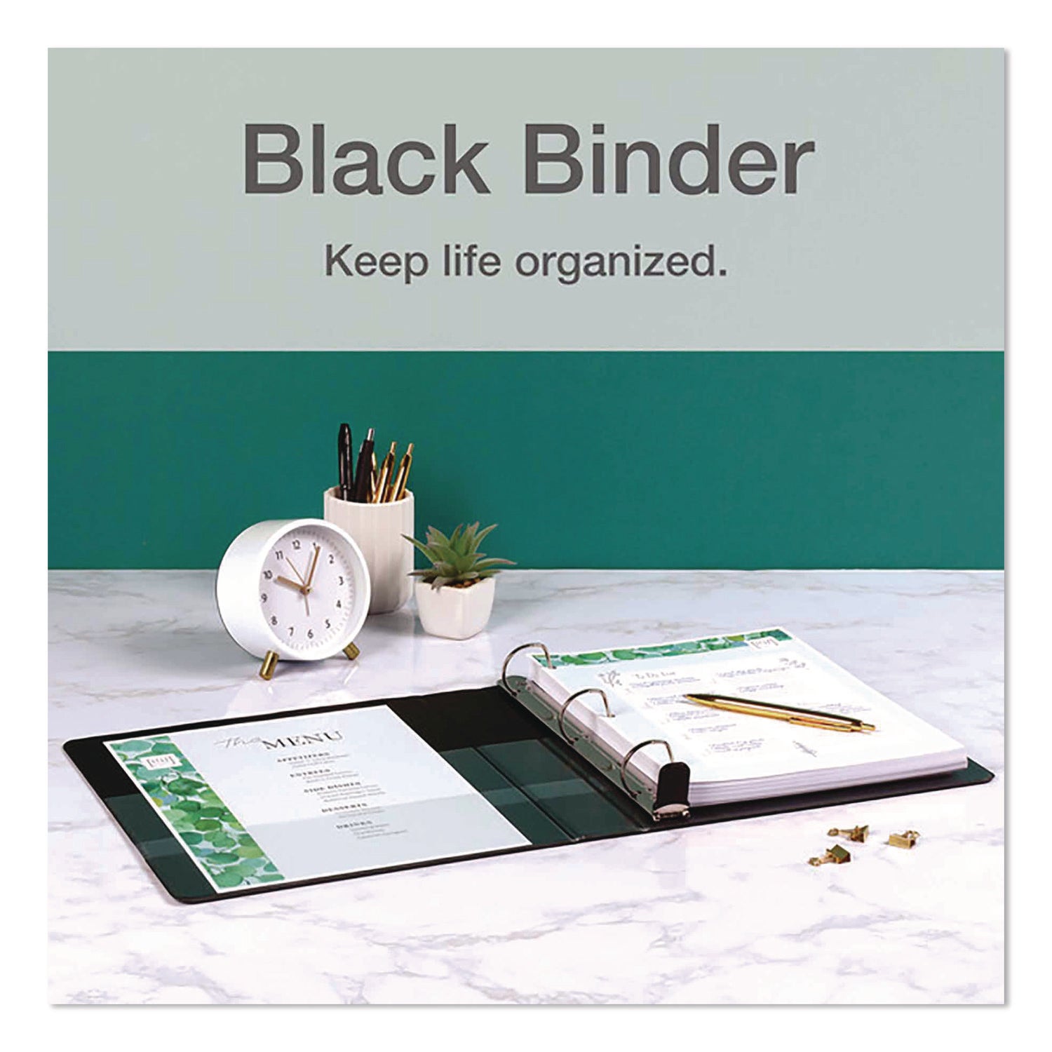 Premier Easy Open Clearvue Locking Slant-D Ring Binder, 3 Rings, 1.5" Capacity, 11 X 8.5, Black
