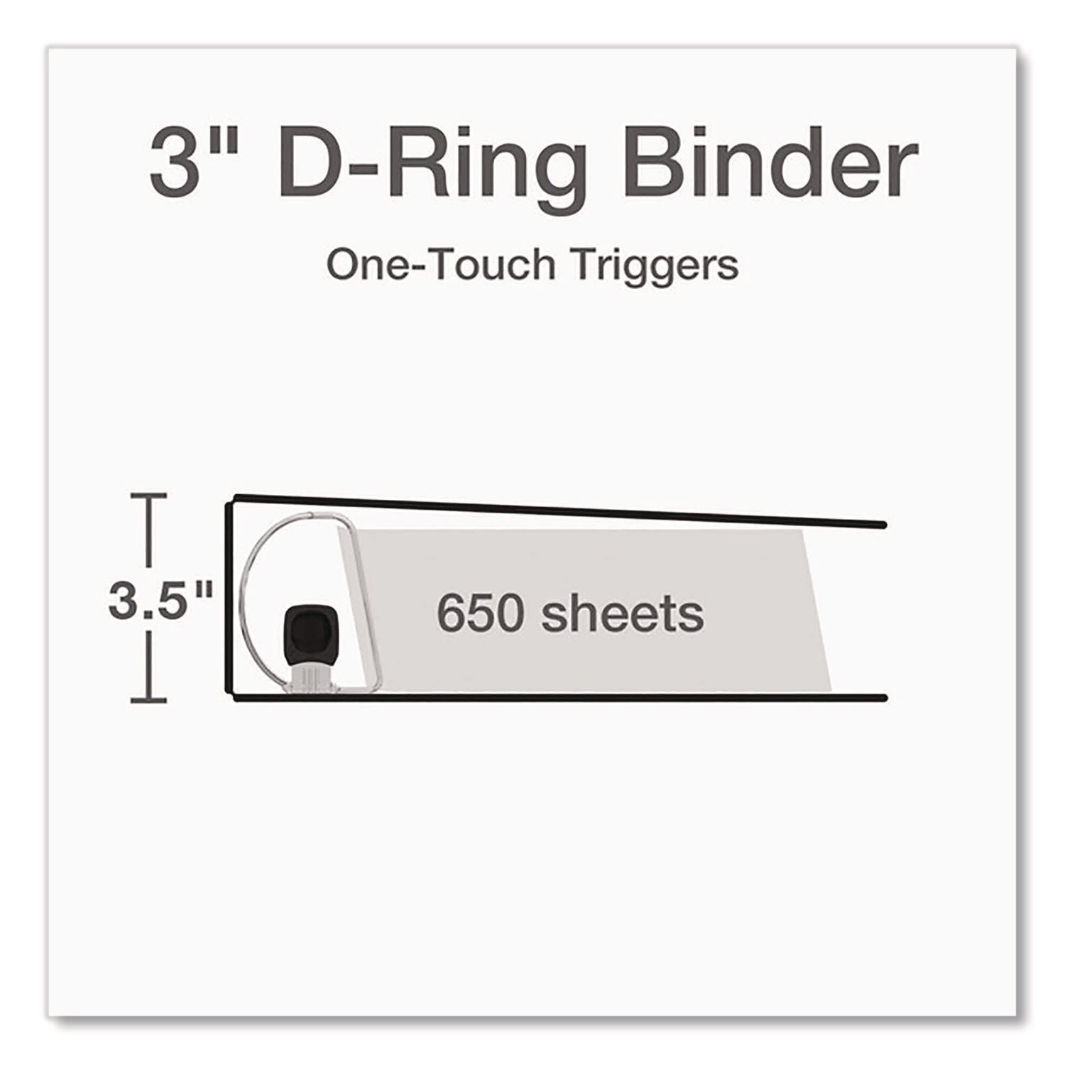 Premier Easy Open Clearvue Locking Slant-D Ring Binder, 3 Rings, 3" Capacity, 11 X 8.5, Black