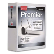 Premier Easy Open Clearvue Locking Slant-D Ring Binder, 3 Rings, 4" Capacity, 11 X 8.5, White