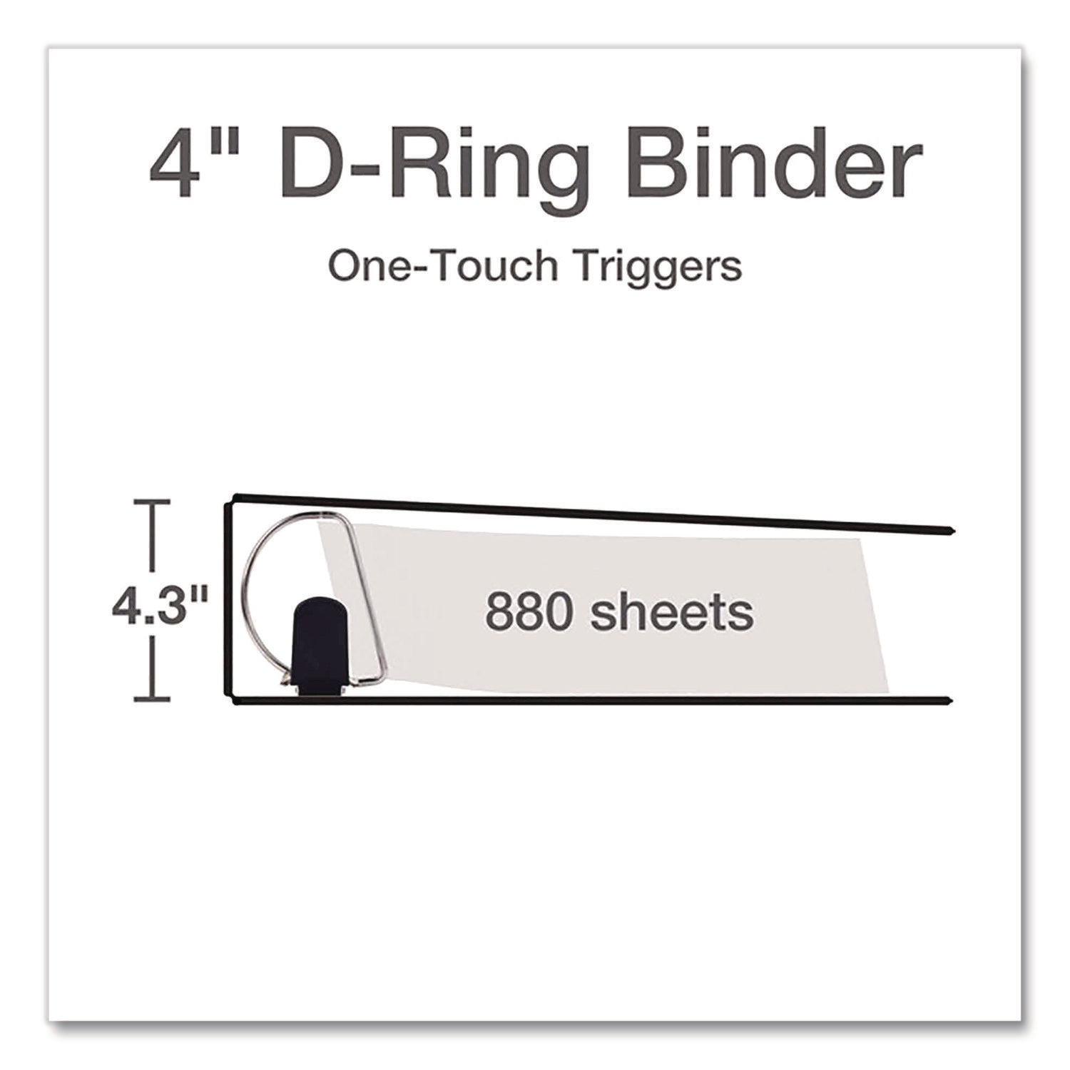 Premier Easy Open Clearvue Locking Slant-D Ring Binder, 3 Rings, 4" Capacity, 11 X 8.5, White