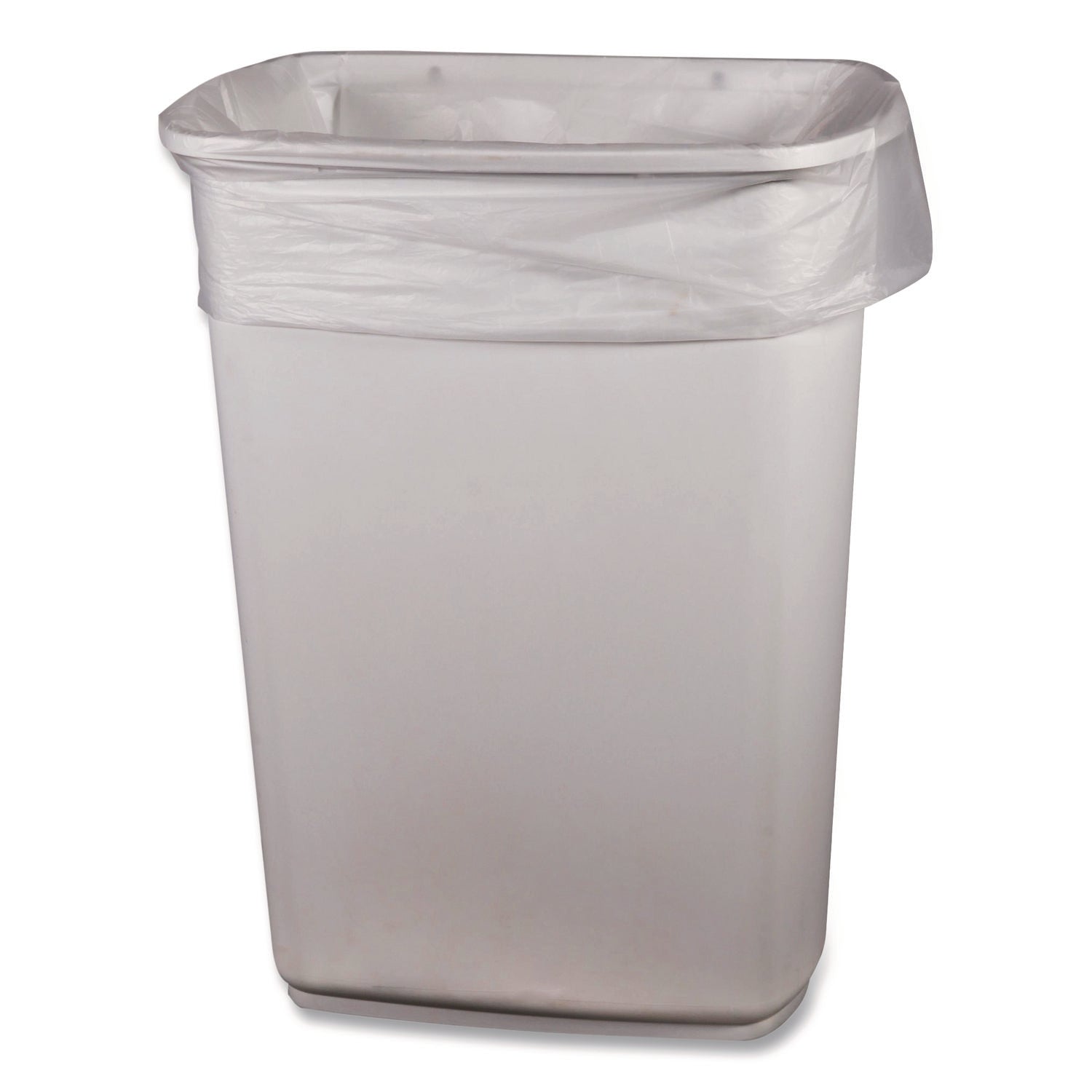 High-Density Can Liners, 16 gal, 8 mic, 24 x 33, Natural, Perforated Roll, 1,000/Carton