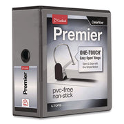 Cardinal Premier ONE-TOUCH Easy Open Locking Slant-D Ring Binder, 5" Capacity, Letter Size, 1050 Sheet Capacity, 3 D-Rings, 4 Pockets, Black, 1 Each