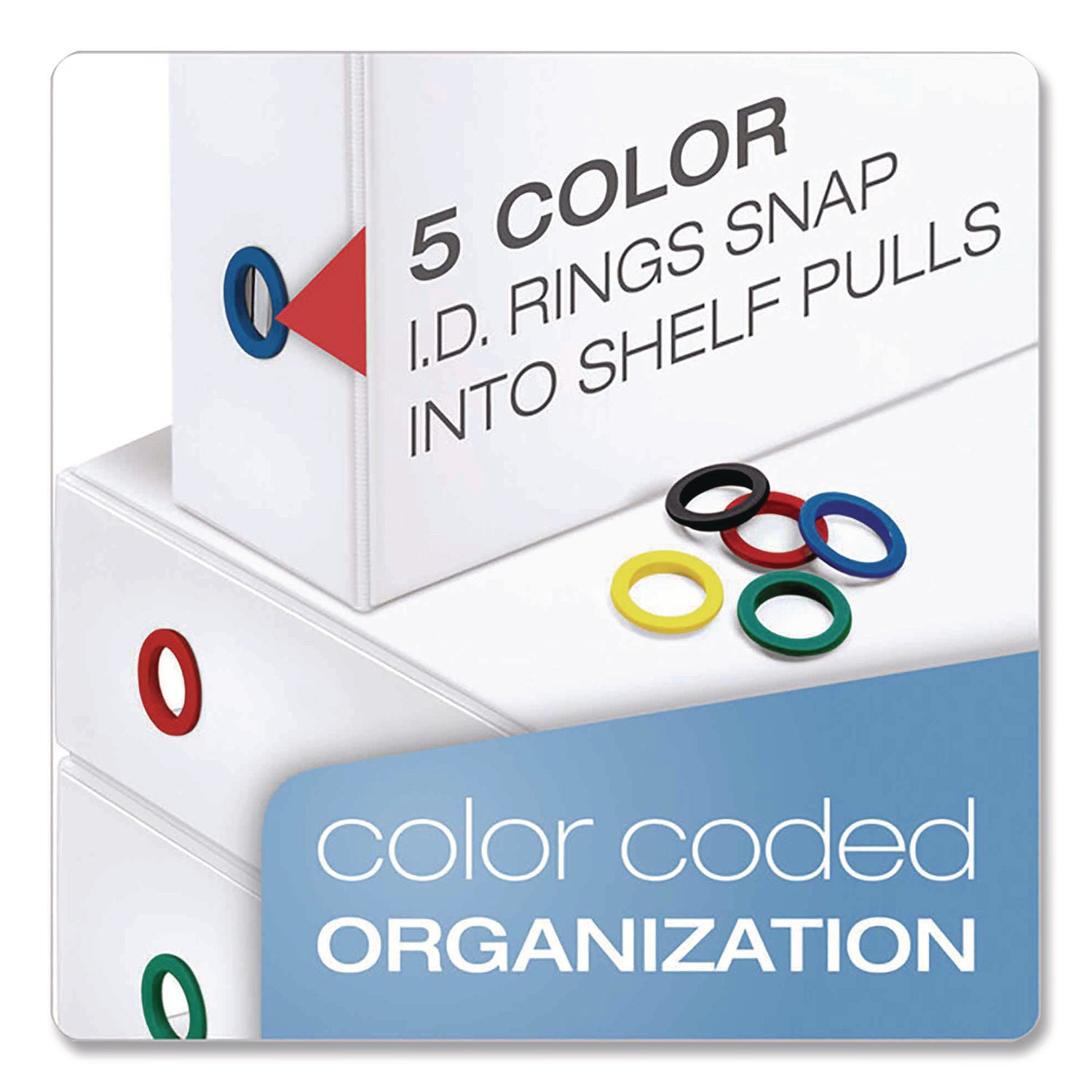Cardinal FreeStand Easy Open Slant-D Ring Binder, 3" Capacity, 3 Rings, Letter Size, 675 Sheet Capacity, White, Polypropylene, Magnetic Closure, Clear Overlay, PVC-free, Archival-safe, 1 Each