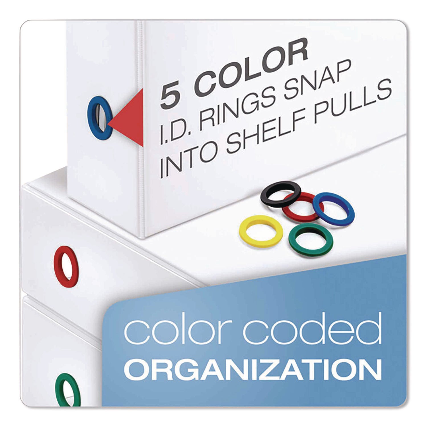 Cardinal FreeStand Easy Open Slant-D Ring Binder, 5" Capacity, Letter Size, 925 Sheet Capacity, 3 D-Rings, Polypropylene, White, Magnetic Closure, Clear Overlay, Archival-safe, 1 Each
